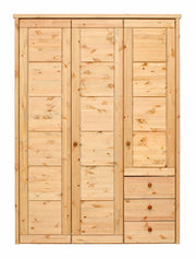 Kleiderschrank VITA SK290 3 Türen Kassetten-Front Kiefer massiv