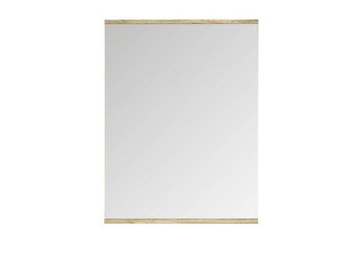 Garderobenspiegel FRESH 60 x 80 San Remo Eiche hell mit hellem Spiegelfeld und Eichenholzrahmen, Gesamtansicht.