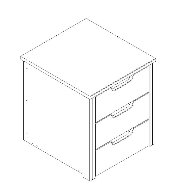 Schubladenblock passend zum Schrank NAYA für 1-trg. Element 45 cm