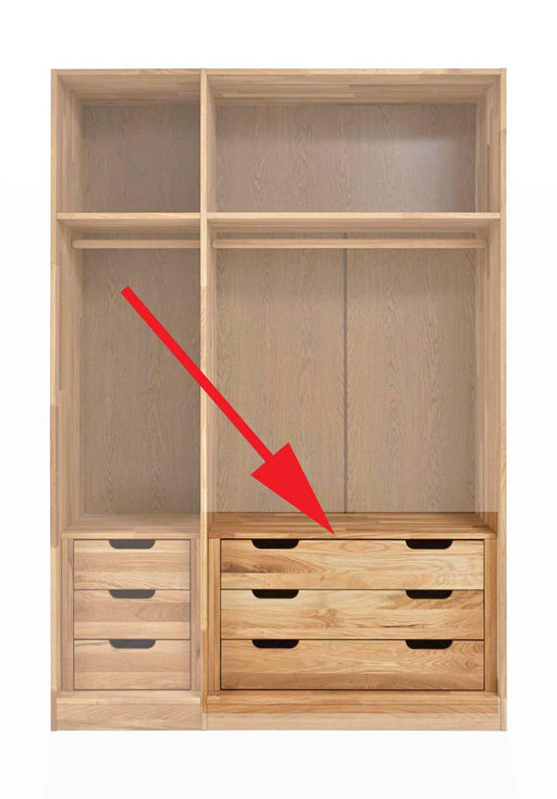 Schubladenblock passend zum Schrank NAYA für 2-trg. Element 92 cm