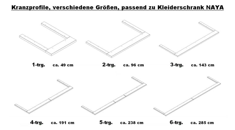 Kranzprofil für Schrank NAYA Wildeiche massiv