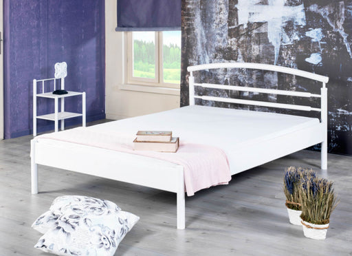 Metallbett ELLA Weiß mit schlichtem Kopfteil verschiedene Größen