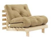 Schlafsofa ROOTS 90 cm Polster WHEARBEIGE Klappgestell Kiefer