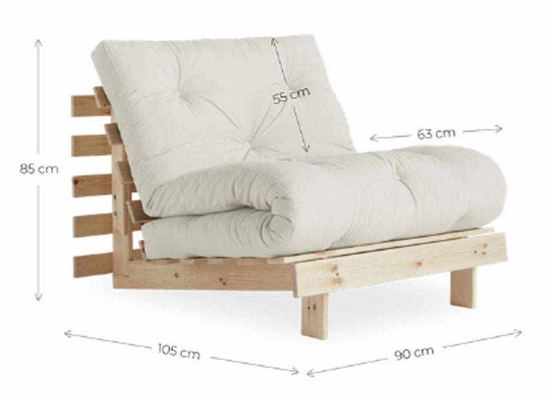 Schlafsofa ROOTS 90 cm Sofa Kiefer massiv unbehandelt von Karup