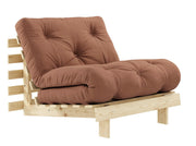 Schlafsofa ROOTS 90 cm Polster CLAYBROWN Klappgestell Kiefer