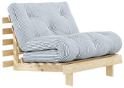 Schlafsofa ROOTS 90 cm Polster Beach Blue Klappsofa Gestell Kiefer