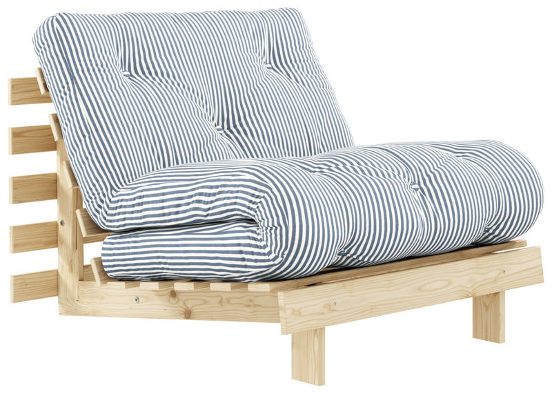 Schlafsofa ROOTS 90 cm Polster Beach Blue Klappsofa Gestell Kiefer