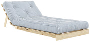 Schlafsofa ROOTS 90 cm Polster Beach Blue Klappsofa Gestell Kiefer