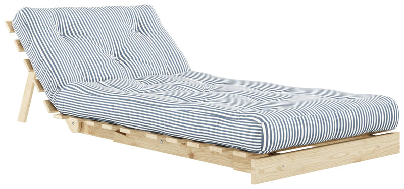 Schlafsofa ROOTS 90 cm Polster Beach Blue Klappsofa Gestell Kiefer