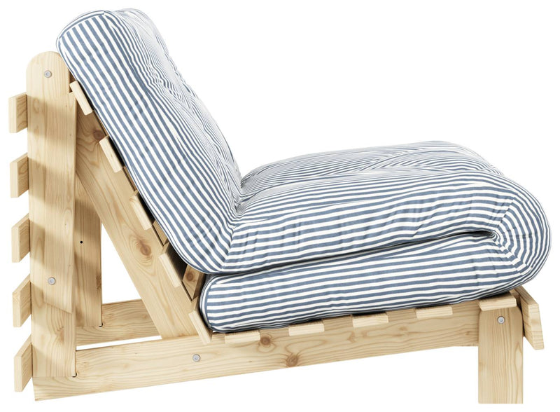 Schlafsofa ROOTS 90 cm Polster Beach Blue Klappsofa Gestell Kiefer