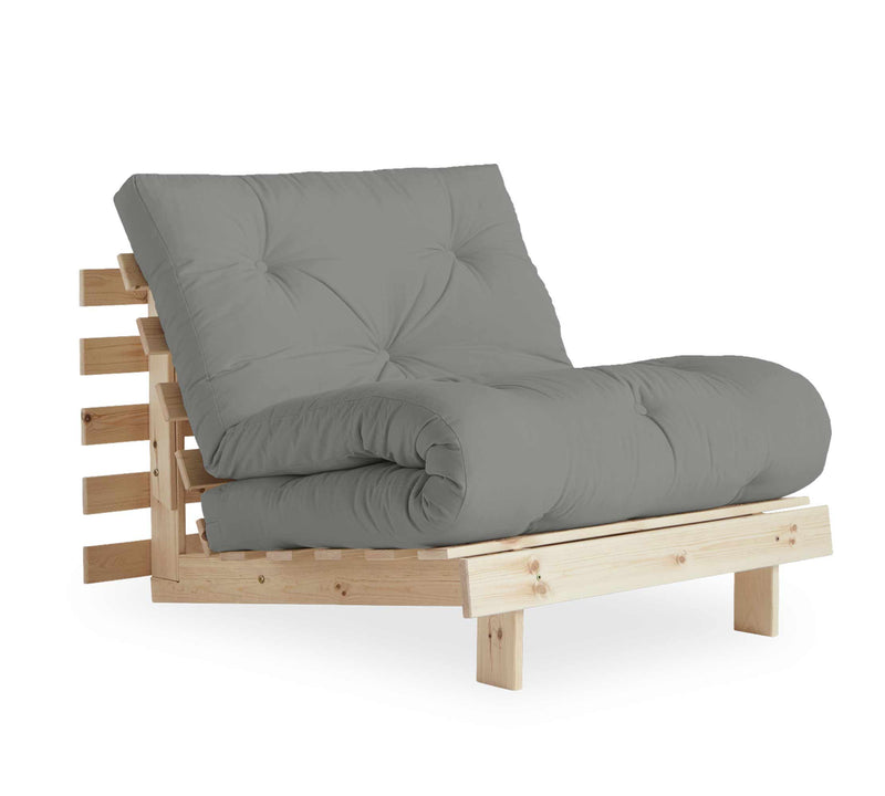 Schlafsofa ROOTS 90 cm Polster GREY Klappcouch Gestell Kiefer