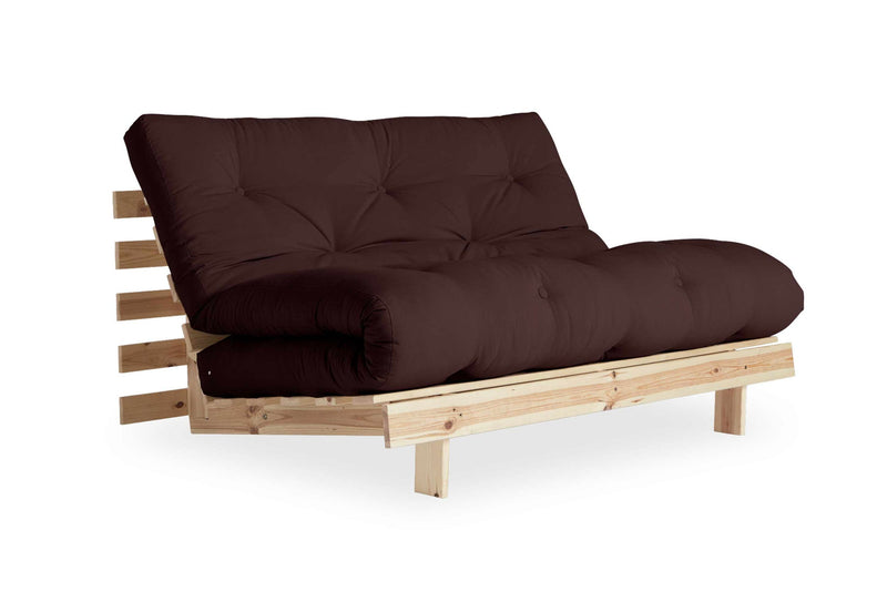 Schlafsofa ROOTS 140 cm Polster BROWN Klappsofa Gestell Kiefer