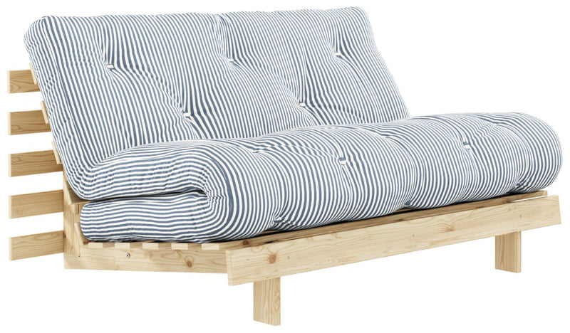 Schlafsofa ROOTS 140 cm Polster Beach Blue Klappsofa Gestell Kiefer