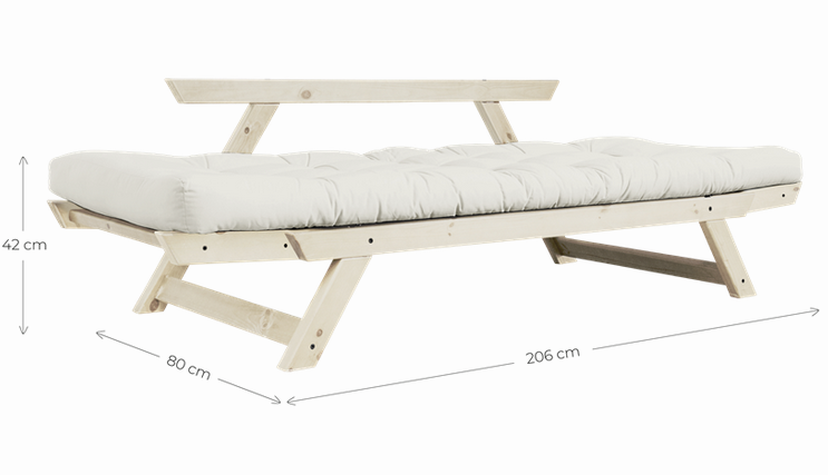 Schlafsofa BEBOP Sofa Kiefer natur lackiert abklappbar von Karup
