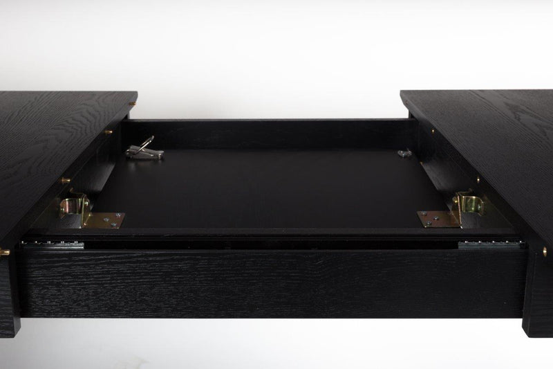 Esstisch GLIMPS BLACK von ZUIVER 120 x 80 ausziehbar Esche