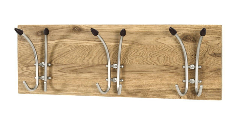 Garderobe Wandgarderobe TORINO 3 Eiche geölt Edelstahloptik