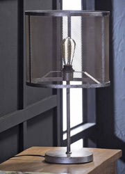 Tischleuchte ROND Silber Antik Look