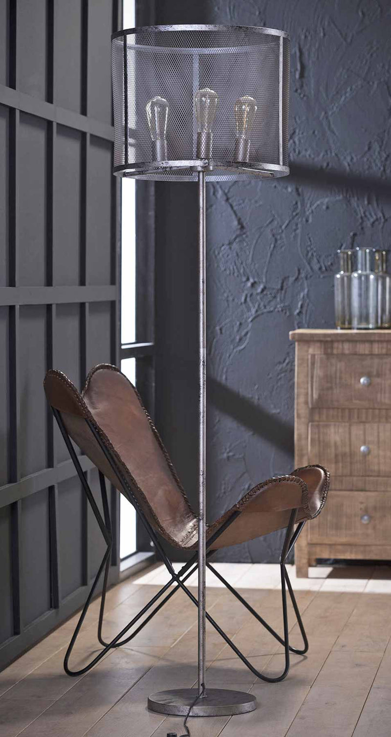 Stehleuchte ROND Silber Antik Look