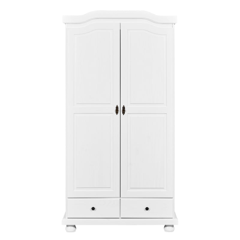 Kleiderschrank REUTTE weiß Dielenschrank 2 Türen Kiefer