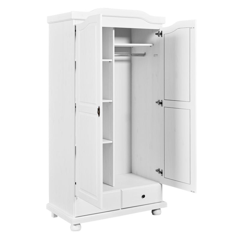Kleiderschrank REUTTE weiß Dielenschrank 2 Türen Kiefer