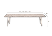 Bank ALAGON Walnuss mit Baumkante 160 cm von DUTCH BONE