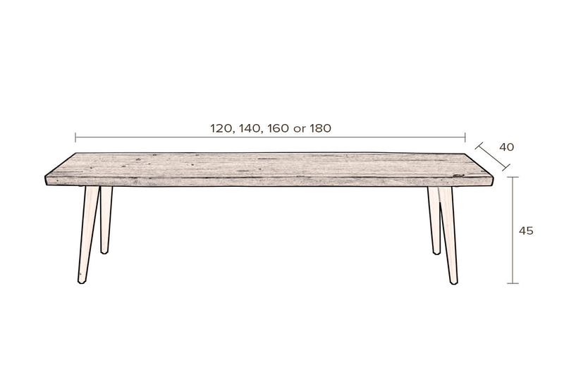Bank ALAGON Walnuss mit Baumkante 160 cm von DUTCH BONE