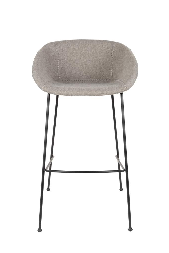 Barhocker FESTON Filzoptik Grau von ZUIVER 