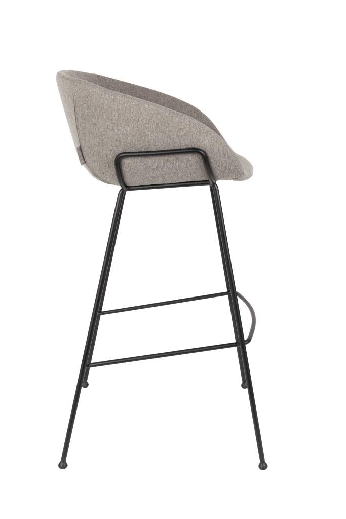 Barhocker FESTON Filzoptik Grau von ZUIVER 