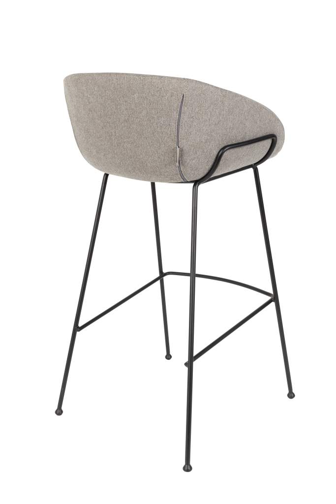Barhocker FESTON Filzoptik Grau von ZUIVER 