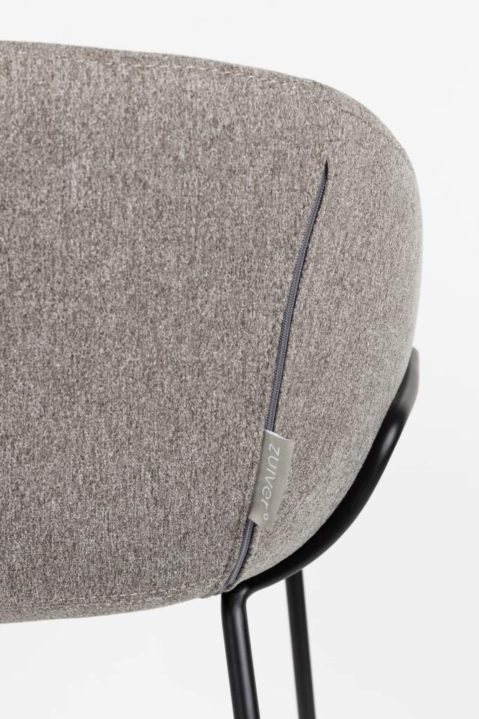 Barhocker FESTON Filzoptik Grau von ZUIVER 