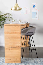 Barhocker FESTON Filzoptik Grau von ZUIVER 