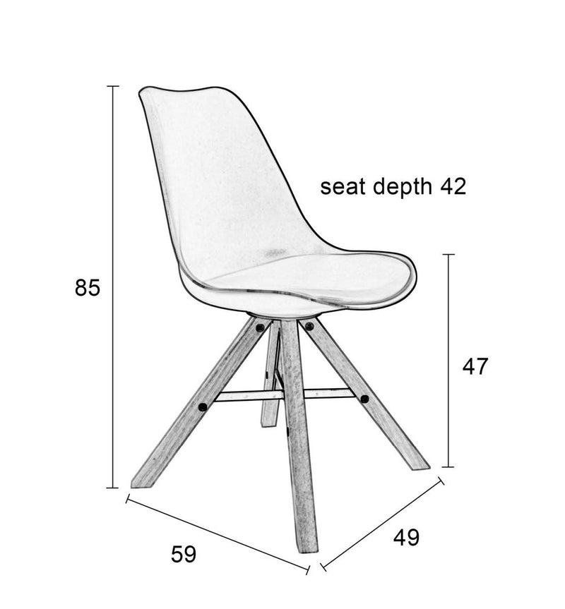Stuhl KELL Esszimmerstuhl mit Schalensitz in weiß