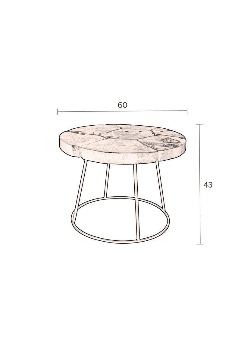 Couchtisch KRATON von DutchBone mit Teakholz Platte
