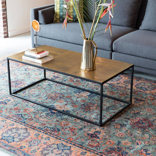 Couchtisch LEE mit Vintage Messing Platte von DutchBone