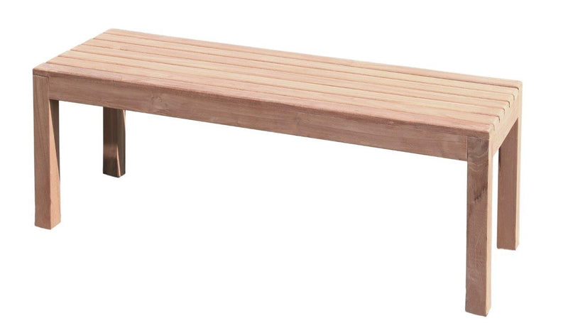 Gartenbank ohne Lehne 2-Sitzer 120 cm in Premium Teak