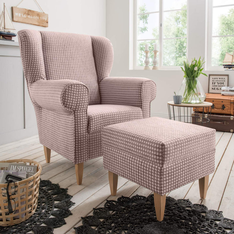 Polstersessel Ohrensessel AVERSA Stoff Talento Flamingo