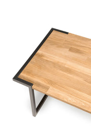 Couchtisch VANCOUVER 110 x 60 Eiche Massivholz mit Metallgestell