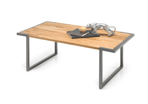Couchtisch VANCOUVER 110 x 60 Eiche Massivholz mit Metallgestell