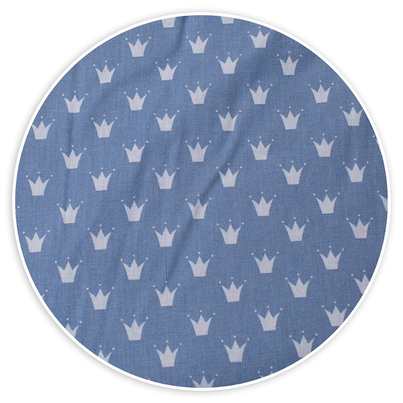 tiSsi® Polster Nestchen 90x40 cm in Blau mit Kronen
