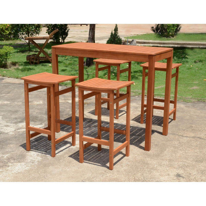 2er Set Barhocker Gartenhocker PALMDALE in Eukalyptus
