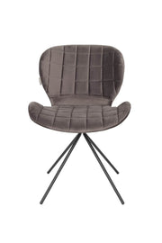 Esszimmerstuhl OMG VELVET Samt Grau von ZUIVER