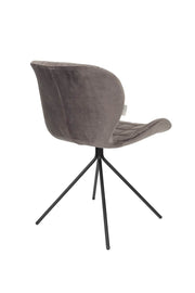 Esszimmerstuhl OMG VELVET Samt Grau von ZUIVER