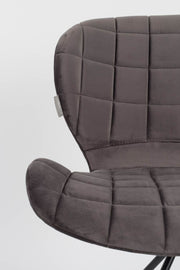 Esszimmerstuhl OMG VELVET Samt Grau von ZUIVER