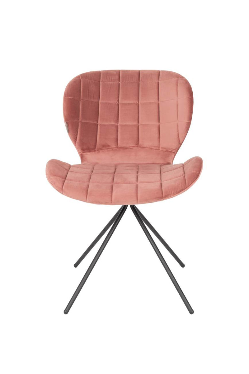 Esszimmerstuhl OMG VELVET Samt Rosa von ZUIVER