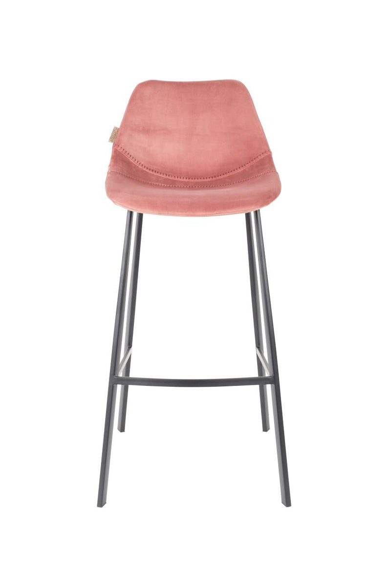 Barhocker FRANKY VELVET Samt Rosa von DutchBone