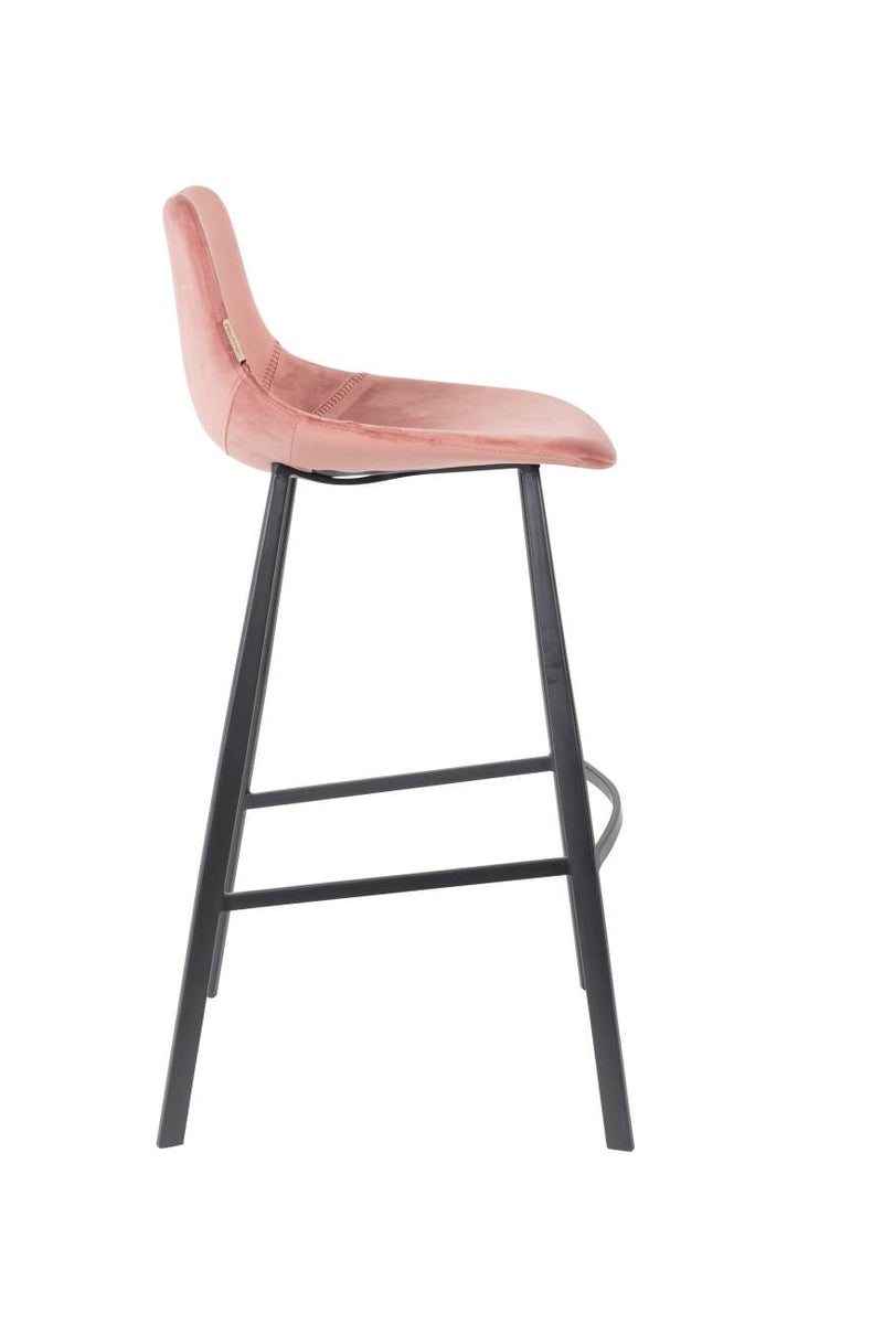 Barhocker FRANKY VELVET Samt Rosa von DutchBone