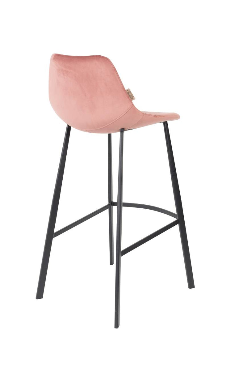 Barhocker FRANKY VELVET Samt Rosa von DutchBone