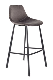 Barhocker FRANKY VELVET Samt Grau von DutchBone