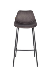 Barhocker FRANKY VELVET Samt Grau von DutchBone
