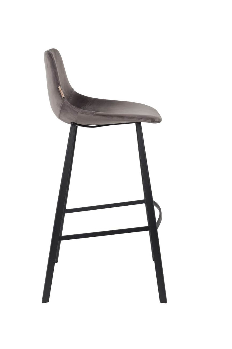 Barhocker FRANKY VELVET Samt Grau von DutchBone